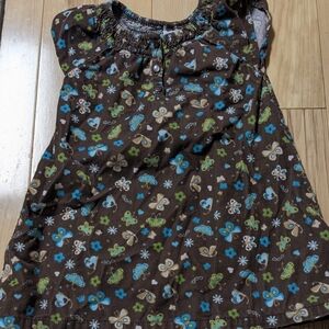 Carter's Brown Corduroy Toddler Dress with Butterfly and Floral Design